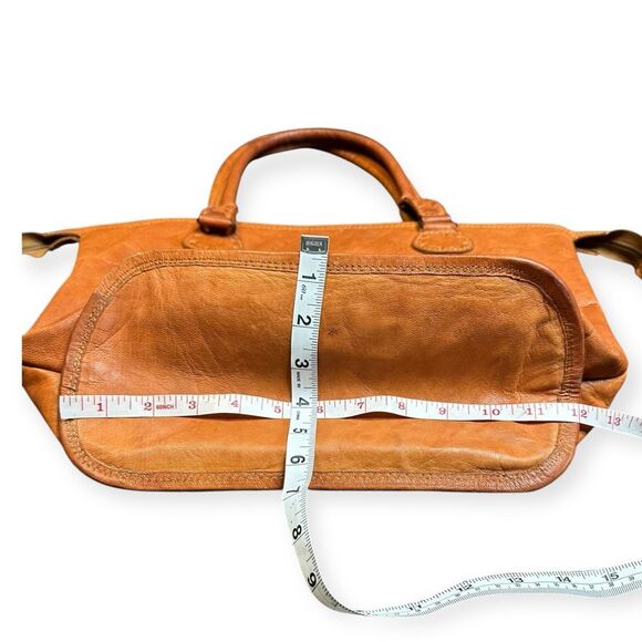 NOONDAY COLLECTION Women’s Rustic Tan Leather Tote Bag with Front Buckle Pocket - Picture 4 of 7